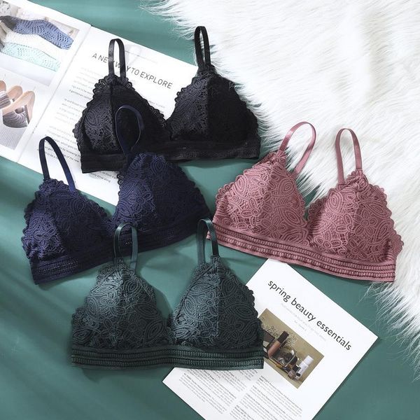 bras lace for women triangle cup bralette lingerie wireless push up seamless underwear mujer brassiere, Red;black
bras lace for women triangle cup bralette lingerie wireless push up seamless underwear mujer brassiere, Red;black