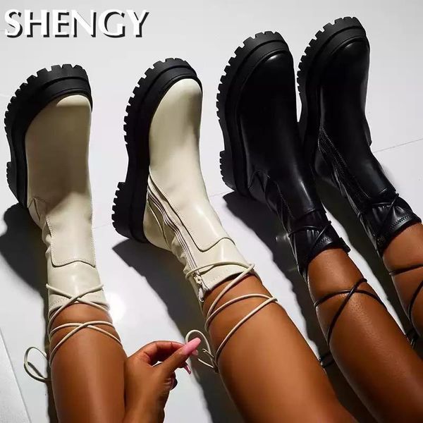 boots autumn winter women platform solid color ankle female punk bandage lace-up non-slip shoes motorcycle, Black
boots autumn winter women platform solid color ankle female punk bandage lace-up non-slip shoes motorcycle, Black