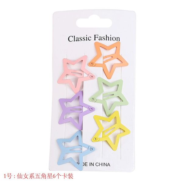 five-pointed star hairpin 6pcs women girls children side paint bangs bb fashion ornament clips barrettes sz730, Slivery;white
five-pointed star hairpin 6pcs women girls children side paint bangs bb fashion ornament clips barrettes sz730, Slivery;white