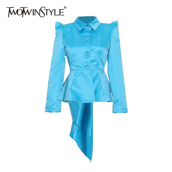 twotwinstyle minimalist patchwork ruffle jacket for women lapel long sleeve casual solid jackets female fashion new clothing 210428, Black;brown
twotwinstyle minimalist patchwork ruffle jacket for women lapel long sleeve casual solid jackets female fashion new clothing 210428, Black;brown
