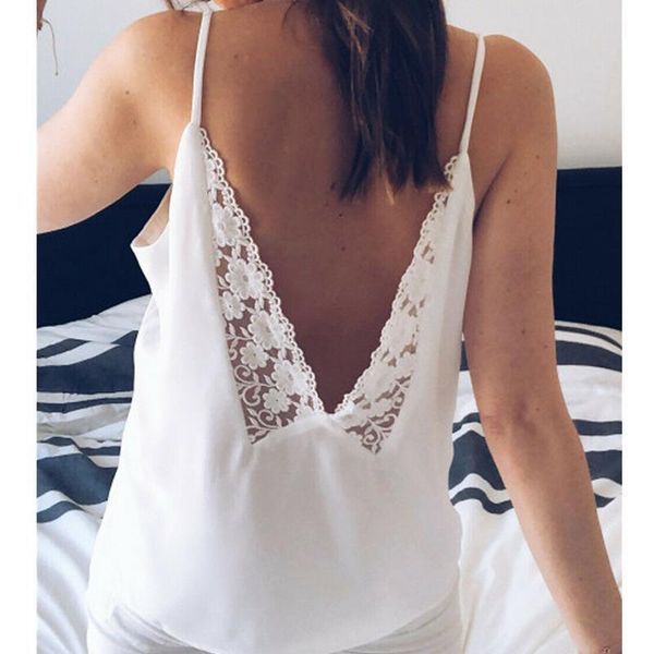 womens tank fashion women casual summer lace sleeveless v neck loose vest open back tee ladies backless daily basic, White
womens tank fashion women casual summer lace sleeveless v neck loose vest open back tee ladies backless daily basic, White