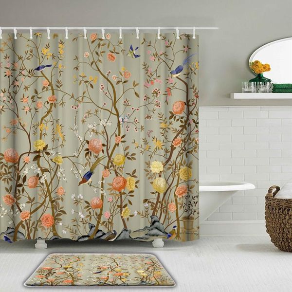 chinese style flower birds bathroom decor shower curtains set toilet non-slip bath mat rug sets waterproof
chinese style flower birds bathroom decor shower curtains set toilet non-slip bath mat rug sets waterproof