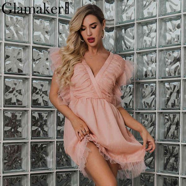 glamaker solid color mesh v neck mini dress women patchwork ruffles high waist elegant dress female autumn winter dress 210414, Black;gray
glamaker solid color mesh v neck mini dress women patchwork ruffles high waist elegant dress female autumn winter dress 210414, Black;gray