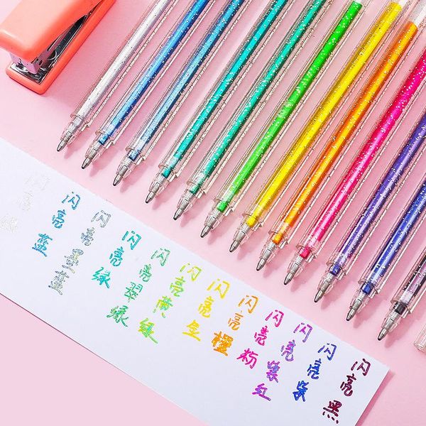 gel pens 12/18 colors highlighter pen set cute glitter color painting writing tool for girl kids gifts diy school art stationery
gel pens 12/18 colors highlighter pen set cute glitter color painting writing tool for girl kids gifts diy school art stationery