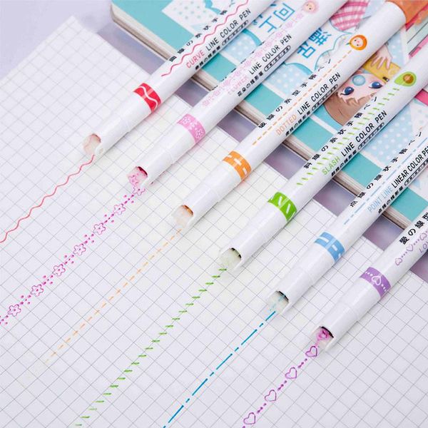 highlighters 3/6pcs quick-drying colorful curve cute pattern hand account fluorescent markers korean stationery school supplies, Black;red
highlighters 3/6pcs quick-drying colorful curve cute pattern hand account fluorescent markers korean stationery school supplies, Black;red
