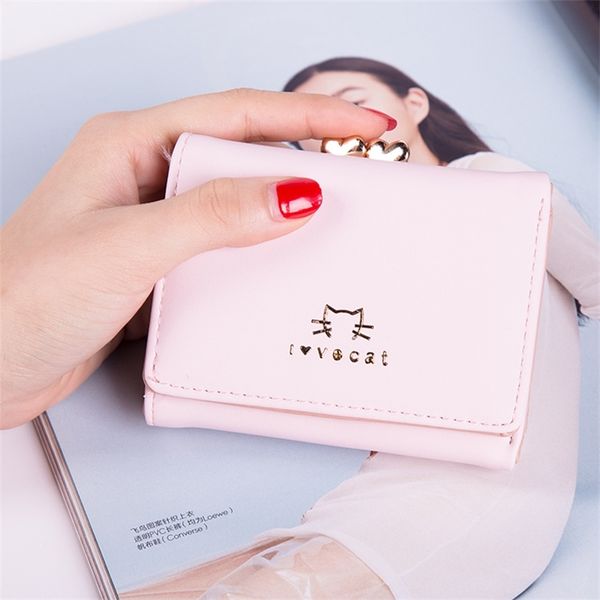 women's short leisure simple mini student cute animal cat wallet women's wallet coin card bag, Red;black
women's short leisure simple mini student cute animal cat wallet women's wallet coin card bag, Red;black