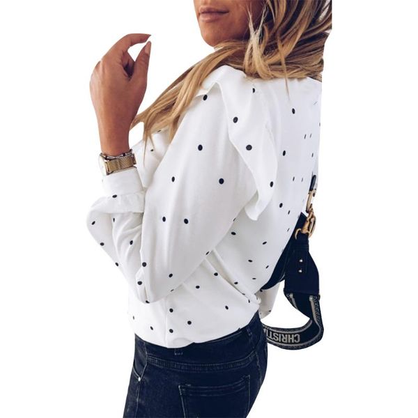 women's t-shirt 2021 fashion fall ladies women shirts and casual ruffled polka dot o-neck shirt long sleeve round neck top, White
women's t-shirt 2021 fashion fall ladies women shirts and casual ruffled polka dot o-neck shirt long sleeve round neck top, White