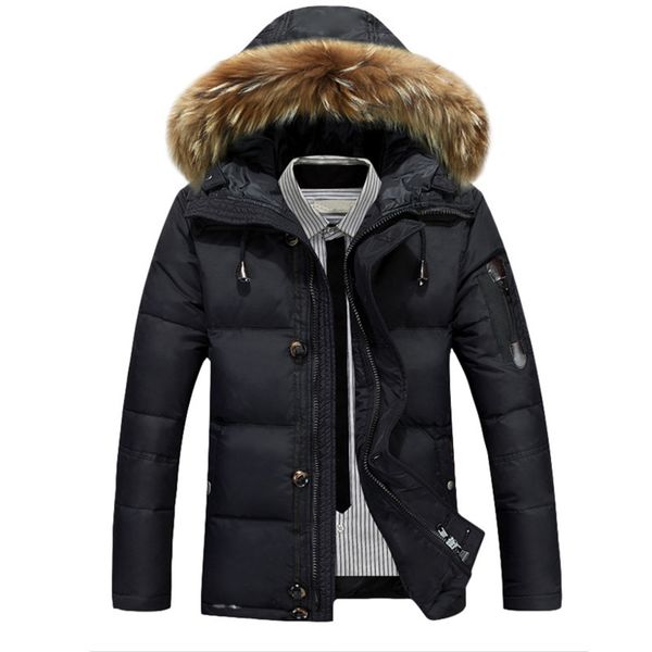 men's thick 90% white windbreaker, leather hat, solid color zipper duck down et, winter et, Black
men's thick 90% white windbreaker, leather hat, solid color zipper duck down et, winter et, Black