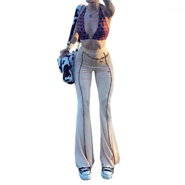 women's pants & capris xingqing women flared trousers clothes splicing high-waist elastic ankle-length bell-bottomed for girl streetwea, Black;white
women's pants & capris xingqing women flared trousers clothes splicing high-waist elastic ankle-length bell-bottomed for girl streetwea, Black;white