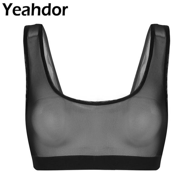 women's tanks & camis womens lingerie sleeveless see through mesh bra deep u neck vest tank crop transparent women club bralet, White
women's tanks & camis womens lingerie sleeveless see through mesh bra deep u neck vest tank crop transparent women club bralet, White