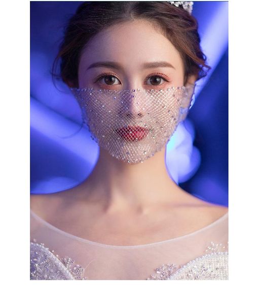bridal veils brand shining diamond bride wedding veil cover face fairy portrait thin through mask, Black
bridal veils brand shining diamond bride wedding veil cover face fairy portrait thin through mask, Black