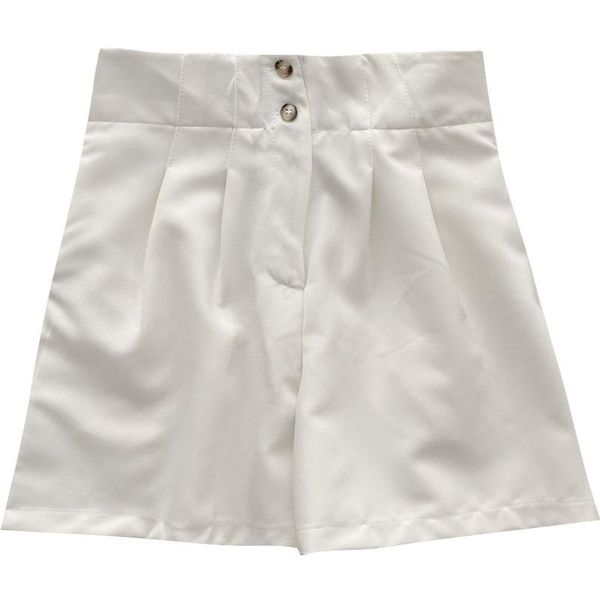 women's shorts summer fashion high waist temperament solid color wide leg casual women, White;black
women's shorts summer fashion high waist temperament solid color wide leg casual women, White;black