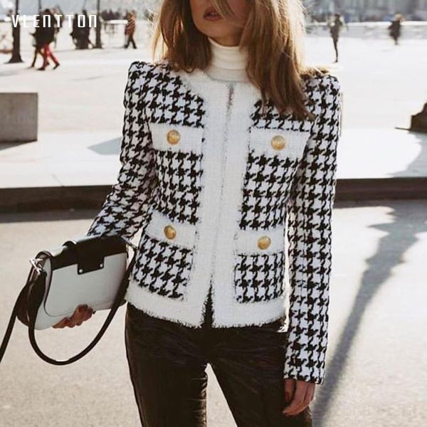 women's jackets autumn winter houndstooth design vintage tweed jacket zipper tassel short slim coat outwear female1, Black;brown
women's jackets autumn winter houndstooth design vintage tweed jacket zipper tassel short slim coat outwear female1, Black;brown