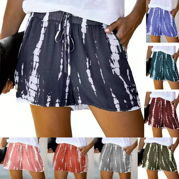 women's shorts tie dye 2021 summer elastic high waist striped wide leg female casual plus size thin short with pockets, White;black
women's shorts tie dye 2021 summer elastic high waist striped wide leg female casual plus size thin short with pockets, White;black