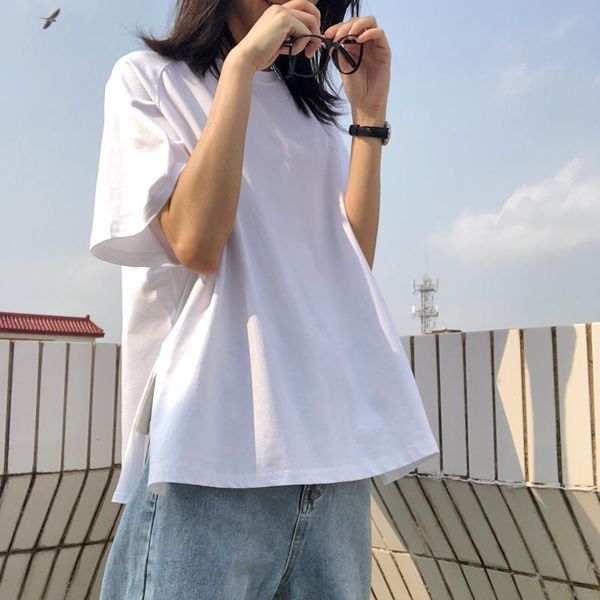 spring and summer hong kong flavor side slit casual cotton white short-sleeved t-shirt wild half-sleeved ins fashion wom women's
spring and summer hong kong flavor side slit casual cotton white short-sleeved t-shirt wild half-sleeved ins fashion wom women's