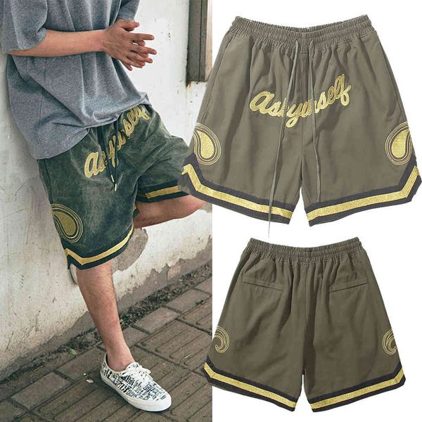 fashionable shorts summer 2021 gaojiechao street hip hop baggy embroidered with gold cashew flower lettered sweatpants, White;black
fashionable shorts summer 2021 gaojiechao street hip hop baggy embroidered with gold cashew flower lettered sweatpants, White;black