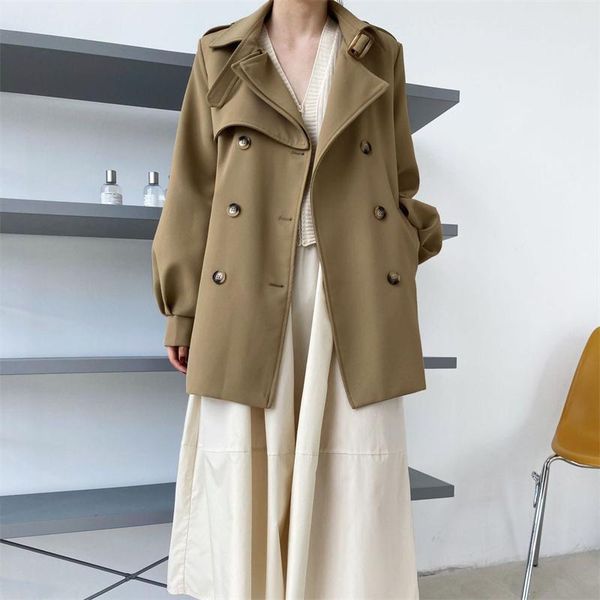 women's trench coats ladies short coat slim belt windbreaker double breasted women outwear temperament lantern sleeve jackets abrigo, Tan;black
women's trench coats ladies short coat slim belt windbreaker double breasted women outwear temperament lantern sleeve jackets abrigo, Tan;black