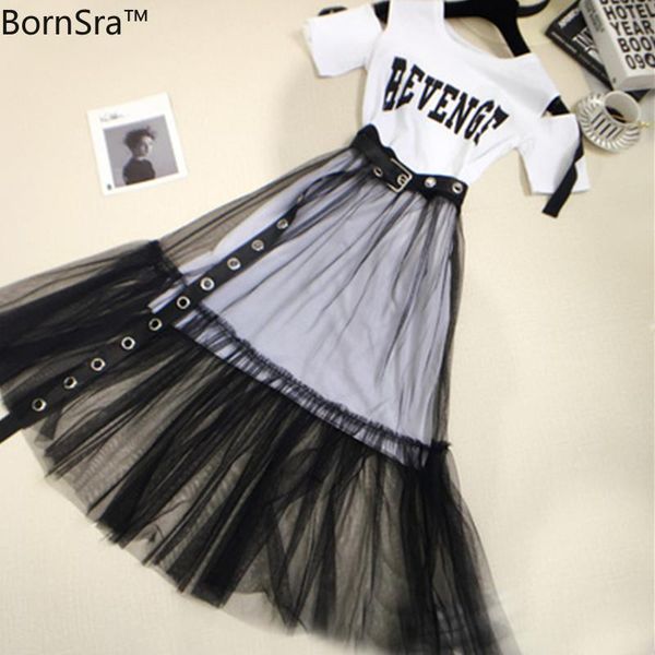 women's tracksuits bornsra summer 2021 women letter print strapless long t-shirt +mesh see through skirt 2 piece sets fashion belt skir, Gray
women's tracksuits bornsra summer 2021 women letter print strapless long t-shirt +mesh see through skirt 2 piece sets fashion belt skir, Gray