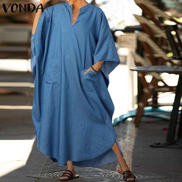 women's autumn sundress 2021 stylish solid dress vonda bohemian causal long sleeve maxi vestidos female fashion robe dresses 5xl casual, Black;gray
women's autumn sundress 2021 stylish solid dress vonda bohemian causal long sleeve maxi vestidos female fashion robe dresses 5xl casual, Black;gray