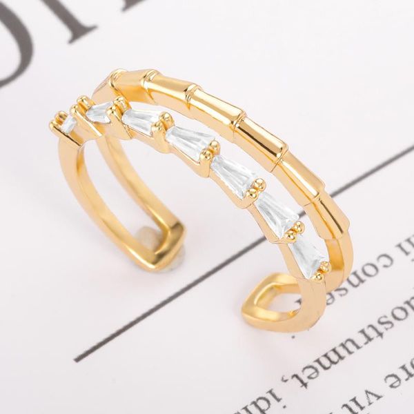 wedding rings bamboo opening adjustable for women crystal party trendy geometric exquisite zircon ring fashion luxury jewelry, Slivery;golden
wedding rings bamboo opening adjustable for women crystal party trendy geometric exquisite zircon ring fashion luxury jewelry, Slivery;golden