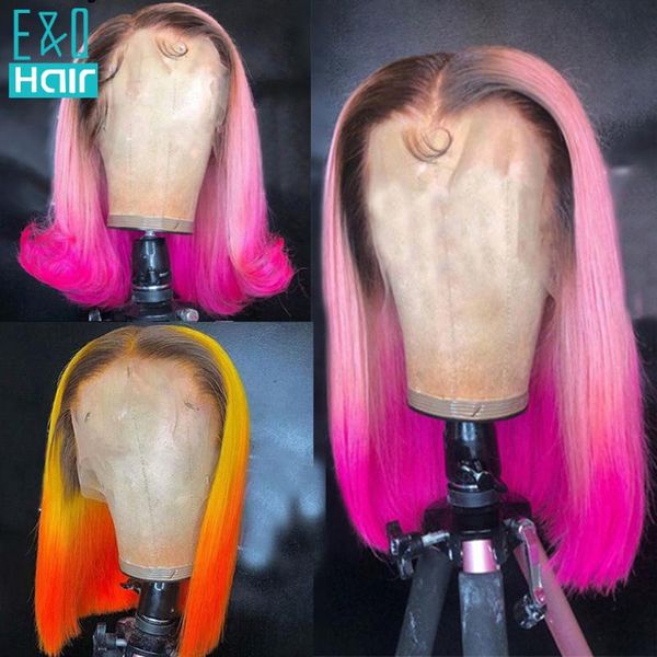 lace wigs pink short bob wig preplucked 613 part glueless brazilian remy ombre human hair transparent for women 180, Black;brown
lace wigs pink short bob wig preplucked 613 part glueless brazilian remy ombre human hair transparent for women 180, Black;brown