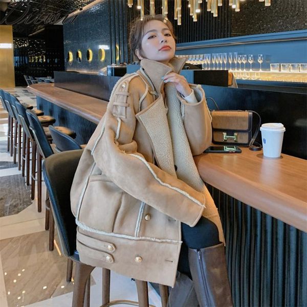women's wool & blends diiwii women fleece lined suede jacket female korean loose faux ladies fur winterbreaker short coat winter fall, Black
women's wool & blends diiwii women fleece lined suede jacket female korean loose faux ladies fur winterbreaker short coat winter fall, Black