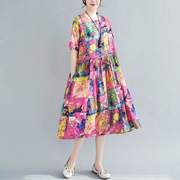 oversized women cotton linen casual dress new arrival summer simple style vintage print loose female holiday dresses s3347 210412, Black;gray
oversized women cotton linen casual dress new arrival summer simple style vintage print loose female holiday dresses s3347 210412, Black;gray