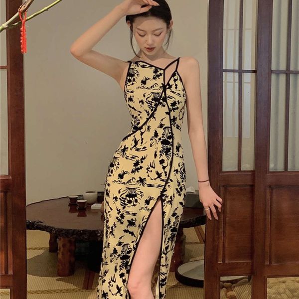 party dresses floral suspender dress chic summer niche design split slim cheongsam long skirt x0dt, White;black
party dresses floral suspender dress chic summer niche design split slim cheongsam long skirt x0dt, White;black