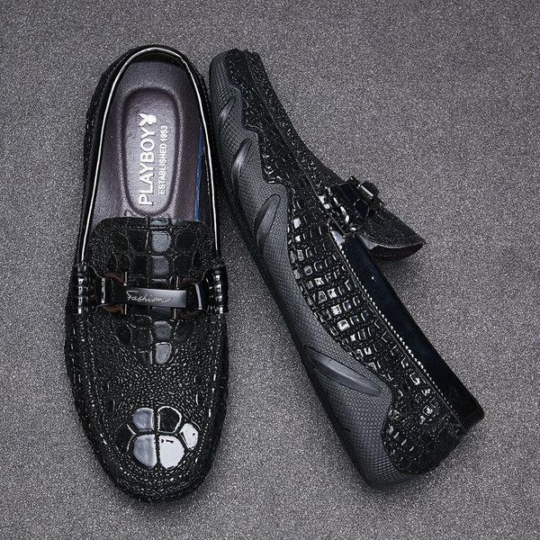 dress shoes summer bean fashion british korean version breathable slacker men's leather, Black
dress shoes summer bean fashion british korean version breathable slacker men's leather, Black