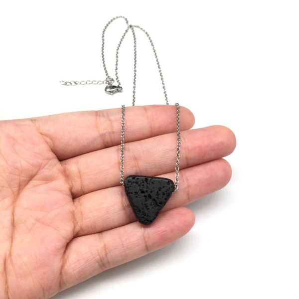 pendant necklaces triangle lava stone essential oil diffuser necklace jewelry minimalist stainless steel chain, Silver
pendant necklaces triangle lava stone essential oil diffuser necklace jewelry minimalist stainless steel chain, Silver