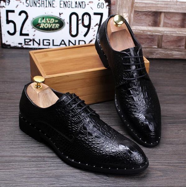 dress shoes crocodile pattern formal wear casual leather england pointed toe increase wedding young hair stylist fashion men's s, Black
dress shoes crocodile pattern formal wear casual leather england pointed toe increase wedding young hair stylist fashion men's s, Black