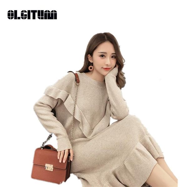 casual dresses 2021 autumn and winter knitted dress chic lazy sweet style long loose ruffled women sweater, Black;gray
casual dresses 2021 autumn and winter knitted dress chic lazy sweet style long loose ruffled women sweater, Black;gray