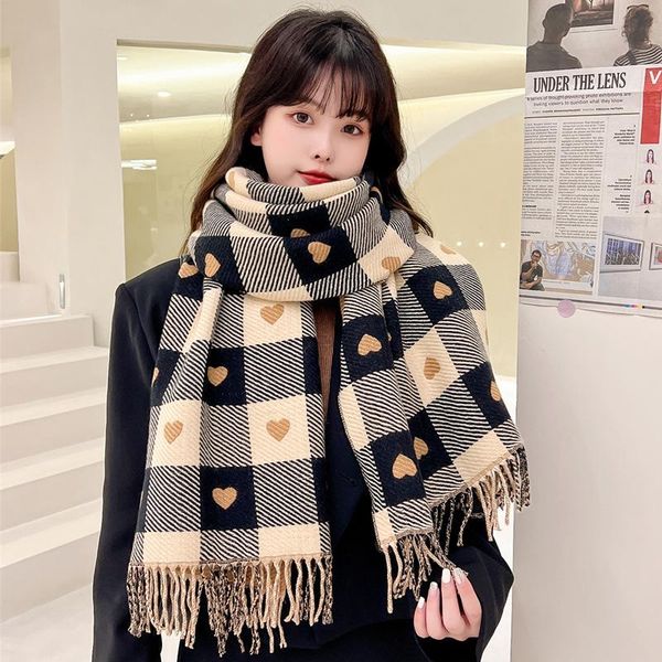 scarves plaid heart scarf women fashion winter thickened advanced feeling lady foulard neckerchief female ac room warm shawl, Blue;gray
scarves plaid heart scarf women fashion winter thickened advanced feeling lady foulard neckerchief female ac room warm shawl, Blue;gray