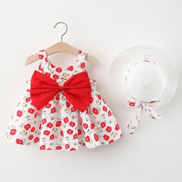 girl's dresses baby kids girls bow flower print princess dress+hat set outfit vestidos sleeveless o-neck casual summer, Red;yellow
girl's dresses baby kids girls bow flower print princess dress+hat set outfit vestidos sleeveless o-neck casual summer, Red;yellow