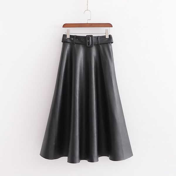 vintage chic black pu leather skirt with belt fashion women long skirts side zipper casual falda mujer 210520
vintage chic black pu leather skirt with belt fashion women long skirts side zipper casual falda mujer 210520