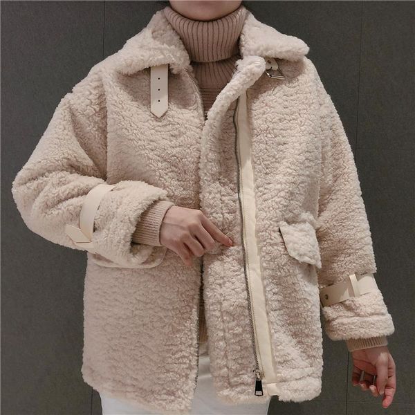 women's wool & blends nice winter tide lamb jacket womens long sleeve solid loose faux-fur coat streetwear warm jackets cotton parka j1, Black
women's wool & blends nice winter tide lamb jacket womens long sleeve solid loose faux-fur coat streetwear warm jackets cotton parka j1, Black
