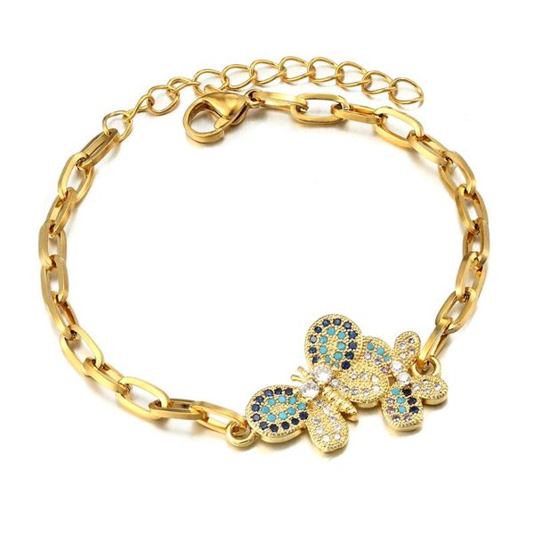 link, chain fashion butterfly copper cz beads adjustable bracelets lucky stainless steel bracelet women party jewelry preferred gift, Black
link, chain fashion butterfly copper cz beads adjustable bracelets lucky stainless steel bracelet women party jewelry preferred gift, Black