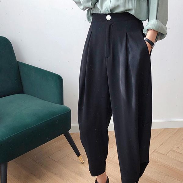 loose slacks womens capri pants female wide leg solid trousers harem women white high waist for office casual korean street, Black;white
loose slacks womens capri pants female wide leg solid trousers harem women white high waist for office casual korean street, Black;white