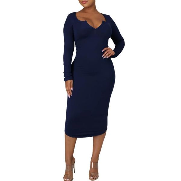 casual dresses elegant women v-neck slim bodycon midi dress autumn solid color long sleeve package hip party vestido black pink, Black;gray
casual dresses elegant women v-neck slim bodycon midi dress autumn solid color long sleeve package hip party vestido black pink, Black;gray