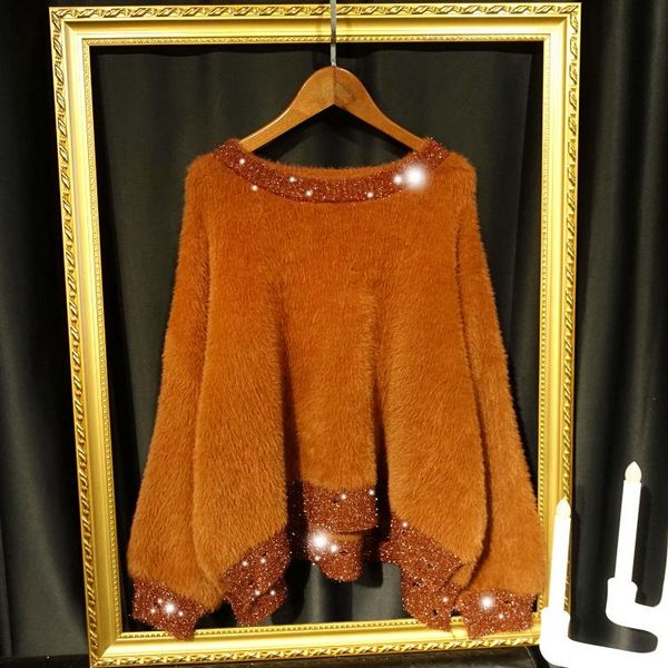 women's sweaters european autumn winter shiny silk shimmering ripped fluffy loose lantern sleeve sweater women fashion streetwear 2021, White;black
women's sweaters european autumn winter shiny silk shimmering ripped fluffy loose lantern sleeve sweater women fashion streetwear 2021, White;black