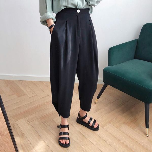 women's pants & capris women wide leg loose 2021 spring summer stright harem high waist fashion female black oversize office trousers, Black;white
women's pants & capris women wide leg loose 2021 spring summer stright harem high waist fashion female black oversize office trousers, Black;white