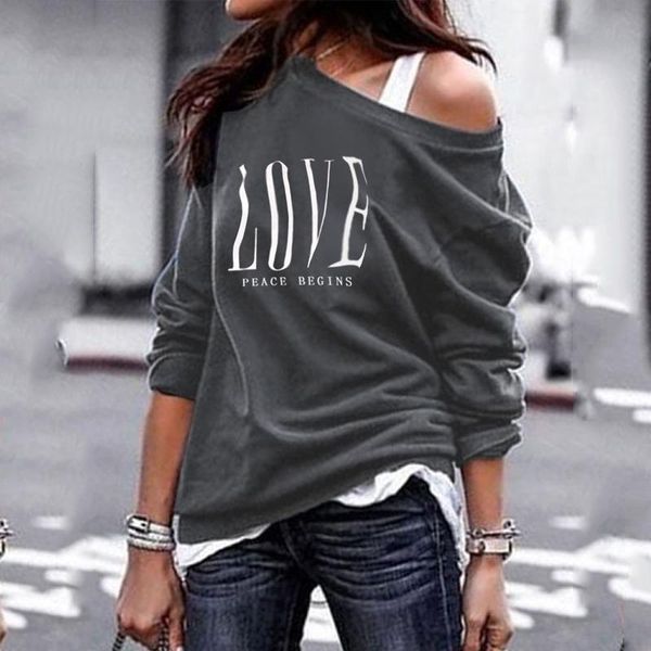 gray women's one shoulder casual letter print long sleeve t-shirts female plus size spring autumn clothes t-shirt, White
gray women's one shoulder casual letter print long sleeve t-shirts female plus size spring autumn clothes t-shirt, White