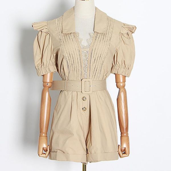 women's jumpsuits & rompers seebeautiful vintage loose playsuits female lace stitch v-neck lantern sleeve belts summer 2021 fashion tid, Black;white
women's jumpsuits & rompers seebeautiful vintage loose playsuits female lace stitch v-neck lantern sleeve belts summer 2021 fashion tid, Black;white