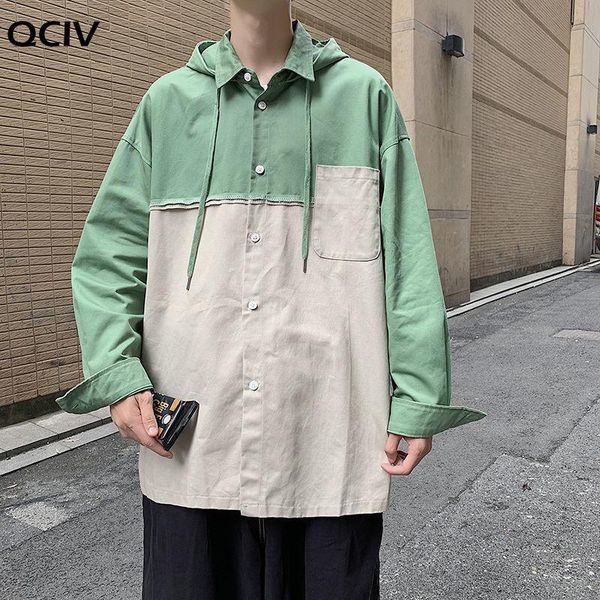 men's casual shirts fashion splicing camisa masculina hawaiian shirt streetwear cotton clothes long sleeves hooded -2xl, White;black
men's casual shirts fashion splicing camisa masculina hawaiian shirt streetwear cotton clothes long sleeves hooded -2xl, White;black