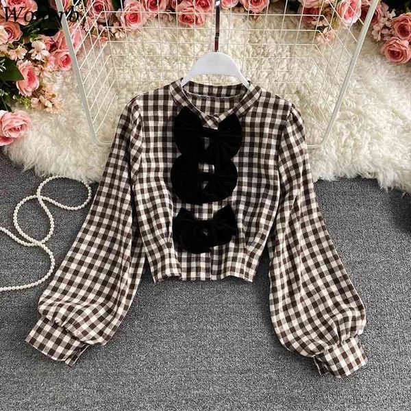 fashion women plaid cropped blouse lantern sleeve korean shirt office lady slim blusas spring autumn elegant blouses 210417, White
fashion women plaid cropped blouse lantern sleeve korean shirt office lady slim blusas spring autumn elegant blouses 210417, White