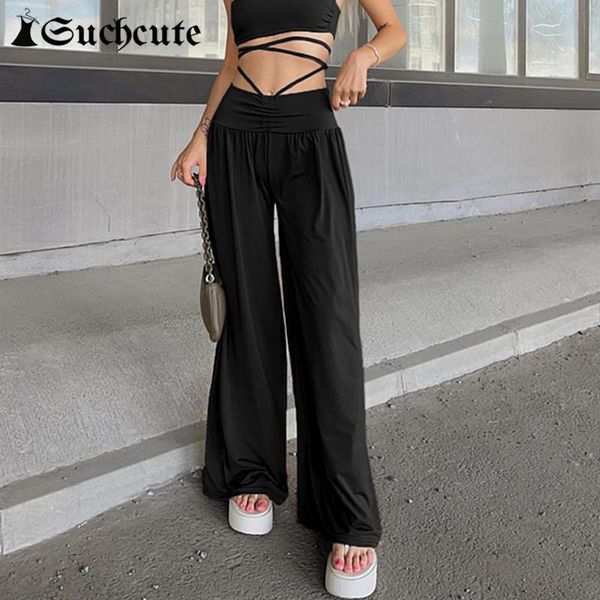 women's pants & capris suchcute bandage hight waist wide leg women black casual loose trousers streetwear lady fashion straight gothic, Black;white
women's pants & capris suchcute bandage hight waist wide leg women black casual loose trousers streetwear lady fashion straight gothic, Black;white