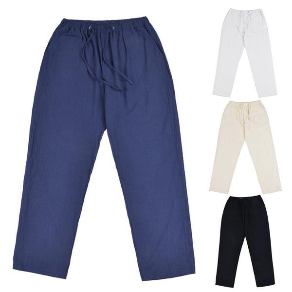 men's pants men casual solid color long drawstring pockets straight loose trousers, Black
men's pants men casual solid color long drawstring pockets straight loose trousers, Black