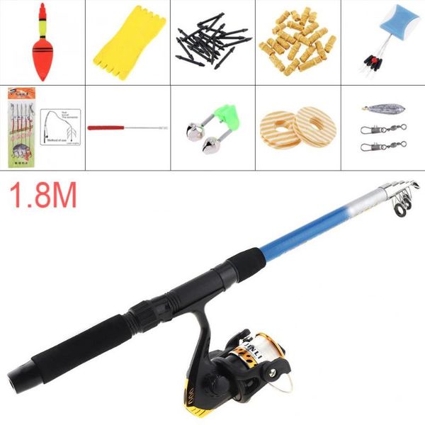 1.8m fishing rod reel line combo full kits with carp lures soft bait float hook swivel lead weight tool set boat rods
1.8m fishing rod reel line combo full kits with carp lures soft bait float hook swivel lead weight tool set boat rods