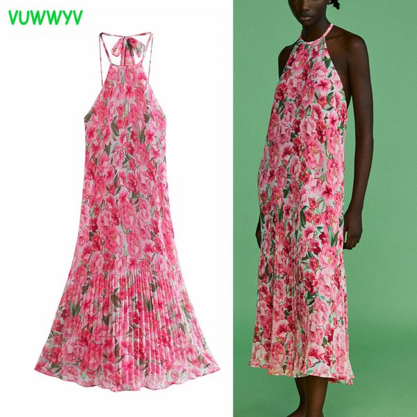 dresses pink floral print ruched halter women summer strap backless long woman party midi vestidos 210430, Black;gray
dresses pink floral print ruched halter women summer strap backless long woman party midi vestidos 210430, Black;gray