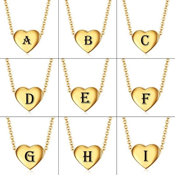 pendant necklaces stainless steel geometric heart necklace fashionable women a-z26 english letter girlfriends friendship gift, Silver
pendant necklaces stainless steel geometric heart necklace fashionable women a-z26 english letter girlfriends friendship gift, Silver